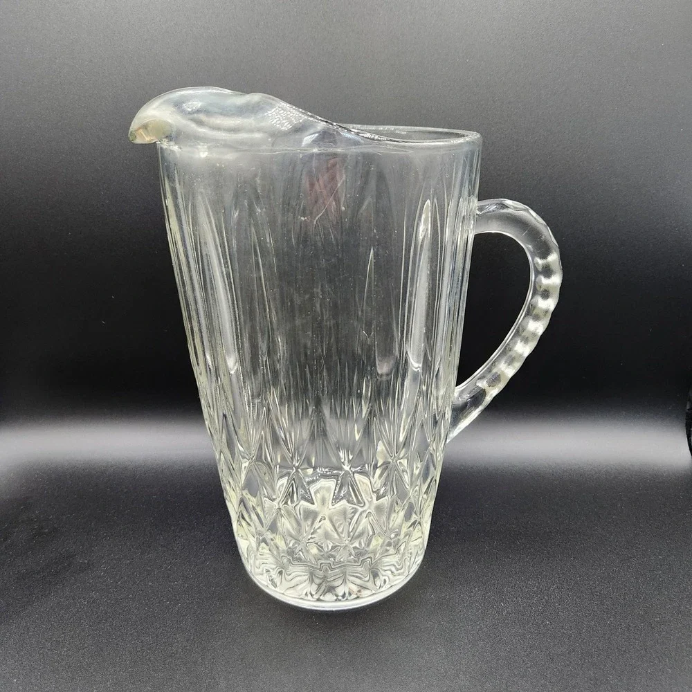Beautiful Vintage Heavy Glass Pitcher